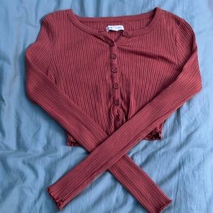 Aeropostal Long Sleeve Cropped Top
